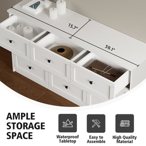 <span class=keywords><strong>Commode</strong></span> en bois directe d'usine pour chambre à coucher avec 10 tiroirs de rangement, grandes commodes et coffres en bois blanc extra larges, - Product Image 5