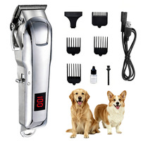 Kit de Toilettage pour Animaux de Compagnie, Tondeuse à Poils pour Chien et Chat, Sans Fil, Rechargeable, Affichage Numérique, Tondeuse pour Animaux de Compagnie de Petite et Grande Taille