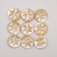 Boutons en nacre dorée gravés en forme d'étoile, boutons en coquillage naturel pour chemise, costume, robe, décoration de vêtements