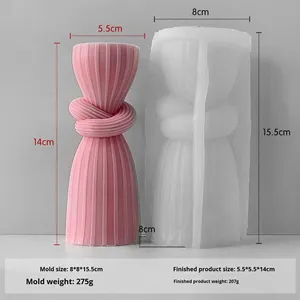 Molde de Silicona 3D con Rayas para Velas Aromáticas, Molde para Portavelas, Adorno para el Día de San Valentín, Ecológico - Product Image 6