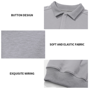 Polo a Maniche Lunghe Vintage di Alta Qualità in Cotone e Poliestere per <span class=keywords><strong>Uomo</strong></span>, <span class=keywords><strong>Senza</strong></span> <span class=keywords><strong>Cappuccio</strong></span>, Abbigliamento Casual - Product Image 4