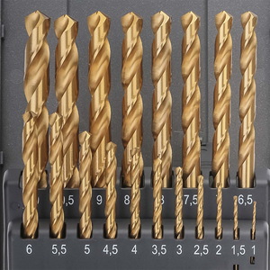 MECHWARE 19PCS <span class=keywords><strong>Set</strong></span> Mata Bor Inti HSS-G Berlapis TiN 1-<span class=keywords><strong>10mm</strong></span> DIN338 Panjang <span class=keywords><strong>10mm</strong></span> untuk Pengeboran Kayu - Product Image 3