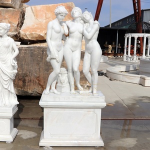 Giardino fatto a mano in marmo naturale famoso museo Hercules umano con statua di scultura di serpente - Product Image 6