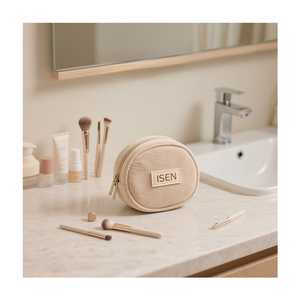 ISEN Dusty Kosmetiktasche aus Cord mit Reißverschluss, weicher gerippter Stoff, ästhetische Schale für Make-up-Organizer, Reise und täglichen Gebrauch - Product Image 3