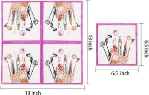 Make up & Spa Theme Birthday Party Decoration <b>Paper</b> Plate Set with 7IN & 9IN Plates Centerpieces Party Supplies - Product Image 2