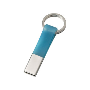 Portachiavi in Lega Blu con Doppio Anello e Portamonete in Acciaio Inox con Stampa UV/Offset, Portachiavi Regalo - Product Image 1