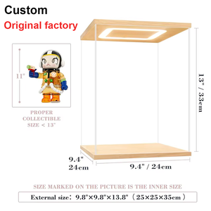 Acrylic hiển thị trường hợp dẫn ánh sáng cho 400% Pop Mart lắp ráp rõ ràng chống bụi bảo vệ Showcase mô hình tổ chức đứng acry hộp - Product Image 2