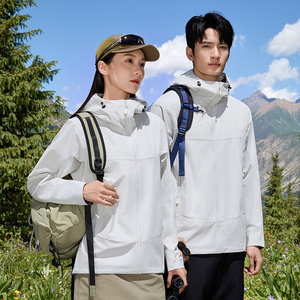 Impermeable para hombres Softshell /Hardshell Casual con capucha de secado rápido cremallera impermeable de talla grande - Product Image 6