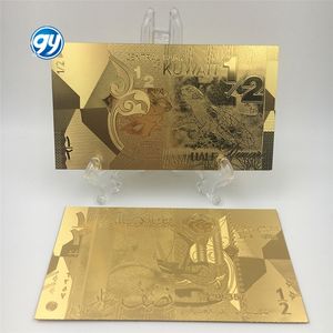 科威特 1/2 迪纳尔 塑料材质 24K 金钞票 - Product Image 1