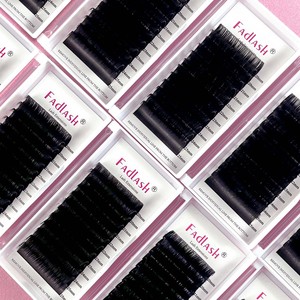 Fadlash Extensions de cils en faux vison noir mat Plateaux de volume Velour Silk Premium Velvet Dark Lash Extensions - Product Image 1