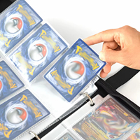 Album de collection de cartes à collectionner en cuir PU avec clip à anneaux rechargeable, logo personnalisé, 4, 6, 9, 12, 16, 20 pochettes