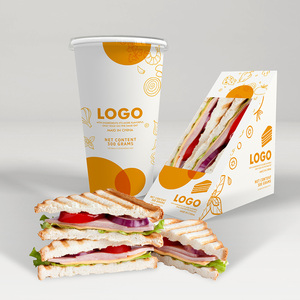 Boîtes à <span class=keywords><strong>sandwich</strong></span> triangulaires en papier biodégradables pour emporter, avec fenêtre, pour emballage de repas - Product Image 3