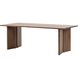 Table à manger Wayon moderne 8 places en bois massif, design convertible, couleur brun foncé, avec pieds en bois robustes pour la maison, le salon - Product Image 1