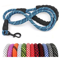 Laisse pour chien personnalisée de 6 pieds, multicolore, en corde tressée réfléchissante, avec poignée de contrôle pour la circulation, pour l'escalade et la promenade