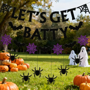Artículos Decorativos de Fieltro con Temática de Halloween, Guirnalda de Murciélagos y Arañas, Banderines para Fiestas - Product Image 3