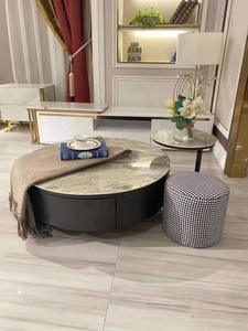 Commercio all'ingrosso di alta qualità moderno italiano minisim design noce <span class=keywords><strong>rotondo</strong></span> <span class=keywords><strong>tavolino</strong></span> <span class=keywords><strong>da</strong></span> caffè con cassetto di stoccaggio - Product Image 6