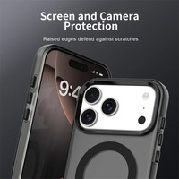 Étui de téléphone portable transparent Tpc+TPU antichoc compatible avec la charge magnétique sans fil, anti-jaunissement pour 17 Air Pro Max