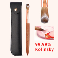 Pinceau à ongles Kolinsky de haute qualité, stylo de dessin pour gel UV, gel de construction, vernis à ongles, outils de manucure professionnels avec manche en bois