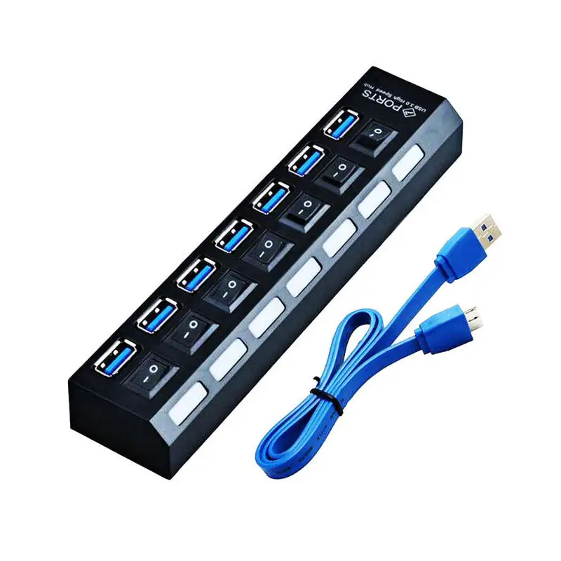 7 in 1 usb hub Data Transfer MultiPort Splitter Cable with power adapter Usb3.0 Hub adapter Docking Station for Laptop