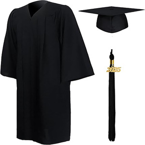 Togas de Graduación de Alta Gama para Estudiantes de Licenciatura, Maestría y Doctorado, Unisex, Estilo Liso Teñido, Directo de Fábrica - Product Image 4