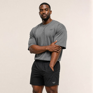 T-shirts personnalisés pour hommes de haute qualité, <span class=keywords><strong>grande</strong></span> <span class=keywords><strong>taille</strong></span>, en coton 220 GSM, t-<span class=keywords><strong>shirt</strong></span> de <span class=keywords><strong>sport</strong></span> surdimensionné pour hommes, vente en gros de t-shirts de fitness pour hommes - Product Image 1