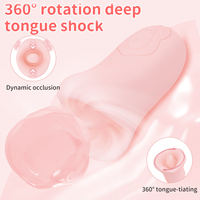 Vibrateur 2-en-1 à succion et léchage en forme de rose, jouet sexuel avec godet amovible pour clitoris et point G, rechargeable par USB, 100 % étanche