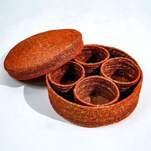 Handmade Seagrass Braided Storage <b>Basket</b> with Dividers Wholesale for Home Organization Living Room Decor Indian Manufacturer - Product Image 1