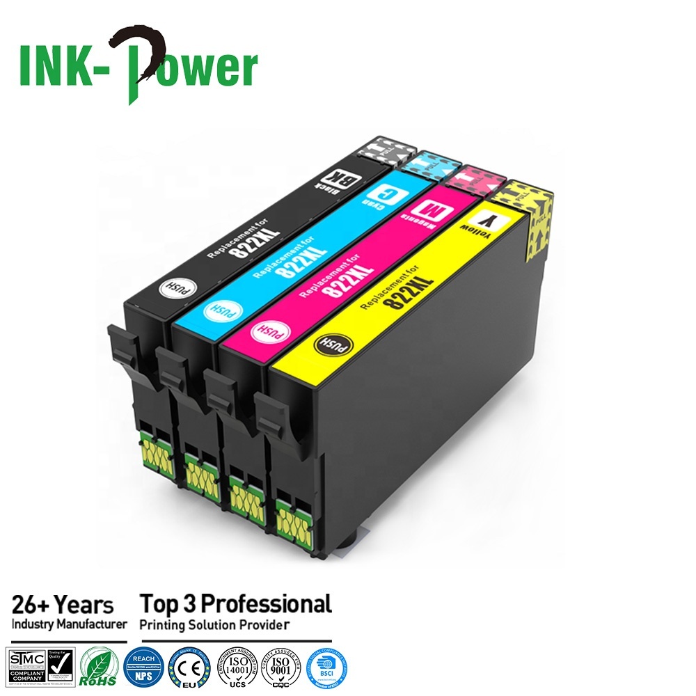 INK-мощность T822XL 822XL 822 T822 822-l Премиум Совместимость Цветной струйный картридж с чернилами для принтера Epson WF-3820 принтер