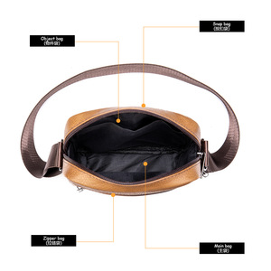 Wholesale Dropshipping Eco-Leather Flat <b>Crossbody</b> Bag Mini Type <b>Crossbody</b> Bag <b>Men's</b> Chest Bag - Product Image 4