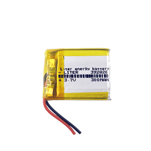 Bateria de polímero de lítio recarregável, 3.7v bateria quadrada, 392826 403025 300mah de fábrica de bateria