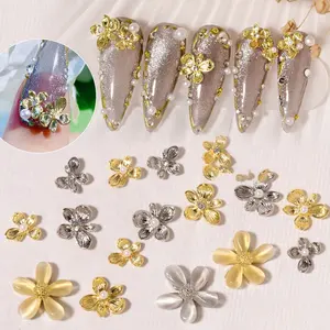 Paso Sico stile coreano giapponese chiodi di garofano fiore argento lega d'oro portaunghie per 3D Nail Art Manicure forniture all'ingrosso
