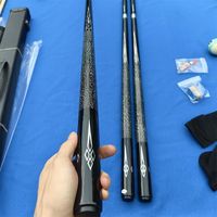 Stik Biliar Snooker OEM Kustom Berkualitas Tinggi dengan Shaft Serat Karbon Stainless Steel, Ringan, Desain Tip 10.5mm