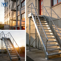 Escaliers industriels en acier métallique personnalisables Escaliers métalliques pour issues de sec