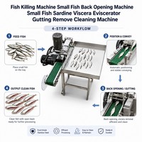 Machine à éviscérer les poissons, machine à ouvrir le dos des petits poissons, machine à éviscérer les sardines, machine à nettoyer et à éviscérer les poissons.