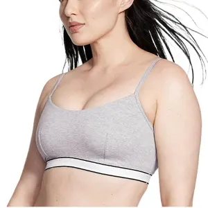 Plus Size Sexy Support Thin Adjustable Straps Women's Underwear Cotton Scoop Wireless Sports Bras Seamless Neck Bra