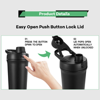 Nouvelle gourde isotherme en acier inoxydable de 26 oz (350 ml) avec un design minimaliste, couvercle à bouton poussoir facile à ouvrir pour une utilisation en extérieur