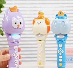Cartoon Lion Hippo Owl Kids <b>Bluetooth</b> Karaoke <b>Microphone</b> Voice Changing Function Portable Singing Mic Birthday Party Gift - Product Image 5