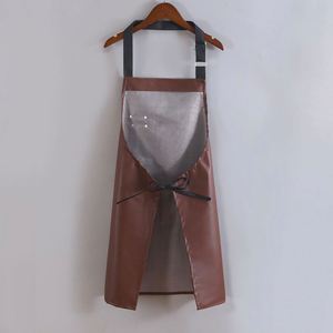 Delantal de Piel Sintética PU de Alta Gama para Hombre y Mujer, Delantal de Cocina Impermeable y Resistente al Aceite, a la Moda, Nuevo y Moderno - Product Image 4