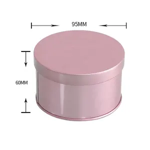 custom vintage printed pink storage round tinplate candy chocolate cosmetic tin case/case metal tin boxes wholesale