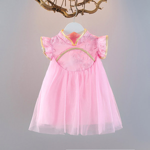 Abito Cheongsam Autunnale per Bambine <span class=keywords><strong>in</strong></span> Stile Cinese, Vestito da Principessa con Gonna <span class=keywords><strong>in</strong></span> Tulle Soffice - Product Image 2