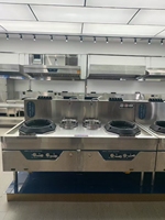 Cuisinière industrielle RuiTai en acier inoxydable pour restaurant, à gaz GPL, avec 2 brûleurs pour wok chinois et brûleur à gaz en fonte