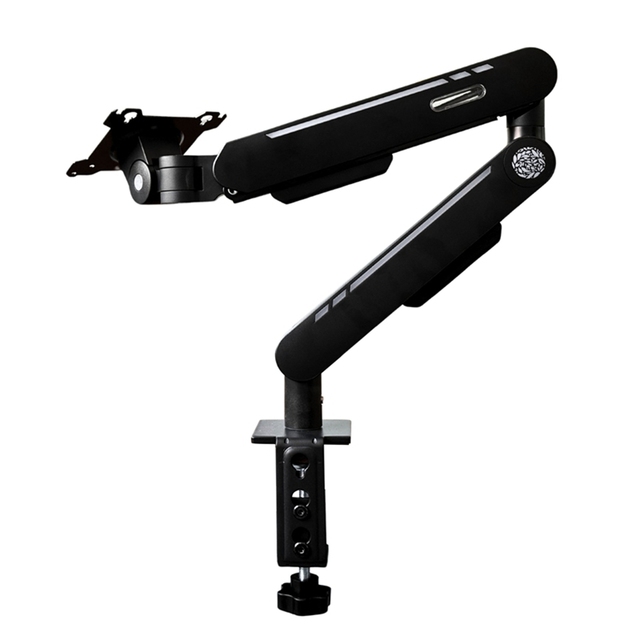 WT Desk Mount Articulating 90 Degrees Tilt VESA 75/100mm Height Adjustable Quick Release VESA Plate Single Monitor Arm