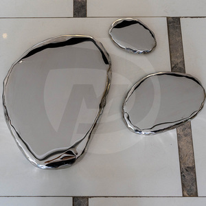 Decorazione da Parete di Lusso Moderno Personalizzata OEM ODM di Fabbrica con Specchi Scultura in Acciaio Inox e Pietra per Arredamento Casa - Product Image 6