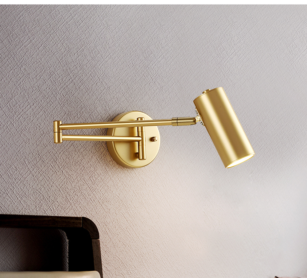 Nordic Residential Indoor Flexible Led Bed Head Reading Light rotatable Led Wall Lamp For Bedroom Living room