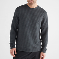 Sweat-shirt pour hommes en tricot personnalisé col rond anti-rétrécissement pull-over tricots motif gaufré sweatshirts