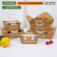 Caja de Papel Reciclable Impresa Personalizada con Asa para Alimentos, Hamburguesas, Sándwiches, Pollo Frito, Fideos, Comida Rápida