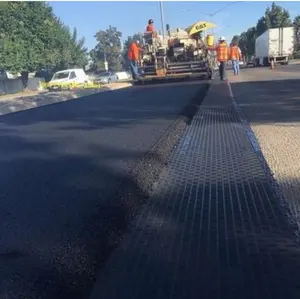 road construction material self-adhesive asphalt 60kN fiberglass geogrid anti crack on the surface of road