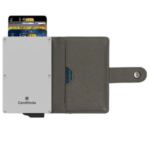 Porte-cartes d'affaires personnalisé avec logo, en cuir PU tendance, protection RFID, anti-vol, doublure en nylon, aluminium, court, unisexe - Product Image 1