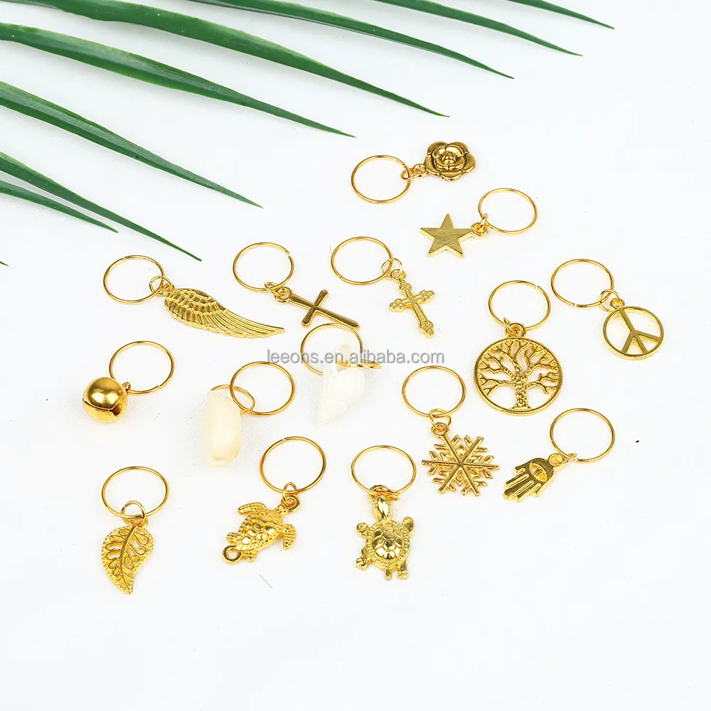 14 stili cerchio regolabile cerchio gioielli fermagli per capelli polsino intrecciare accessorio metallo oro anello Dreadlocks decorazione anelli per capelli