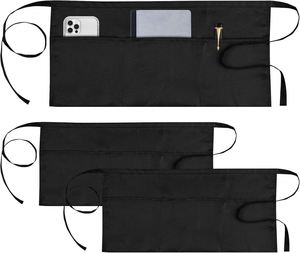 Unisex Half <b>Waist</b> Chef <b>Apron</b> with 3 Pockets Durable Workwear for Restaurant Kitchen Use - Product Image 1